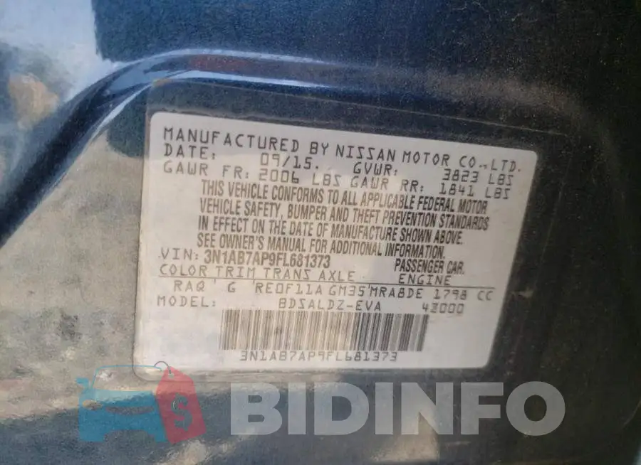 3N1AB7AP9FL681373 Photo# 12