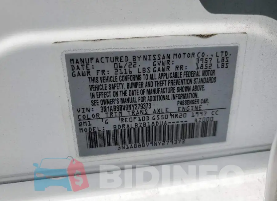 3N1AB8BV9NY279373 Photo# 12