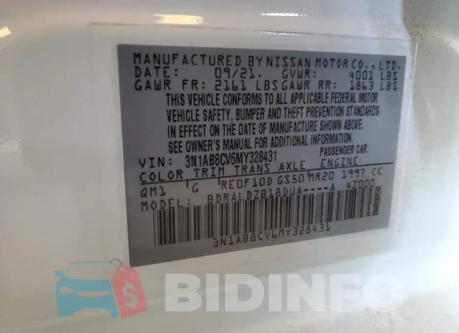 3N1AB8CV6MY328431 Photo# 13