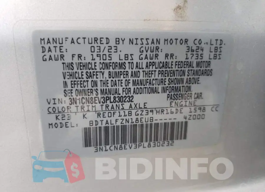 3N1CN8EV3PL830232 Photo# 12