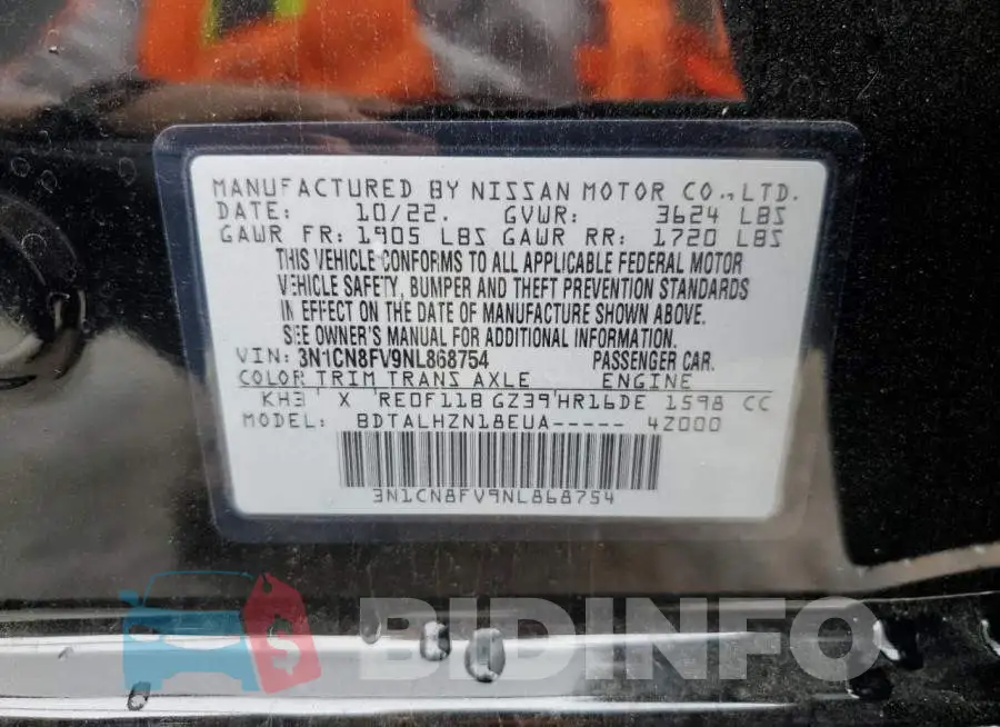 3N1CN8FV9NL868754 Photo# 12