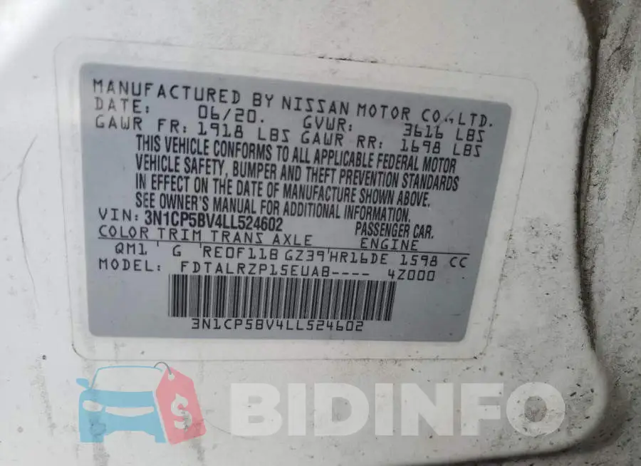 3N1CP5BV4LL524602 Photo# 12