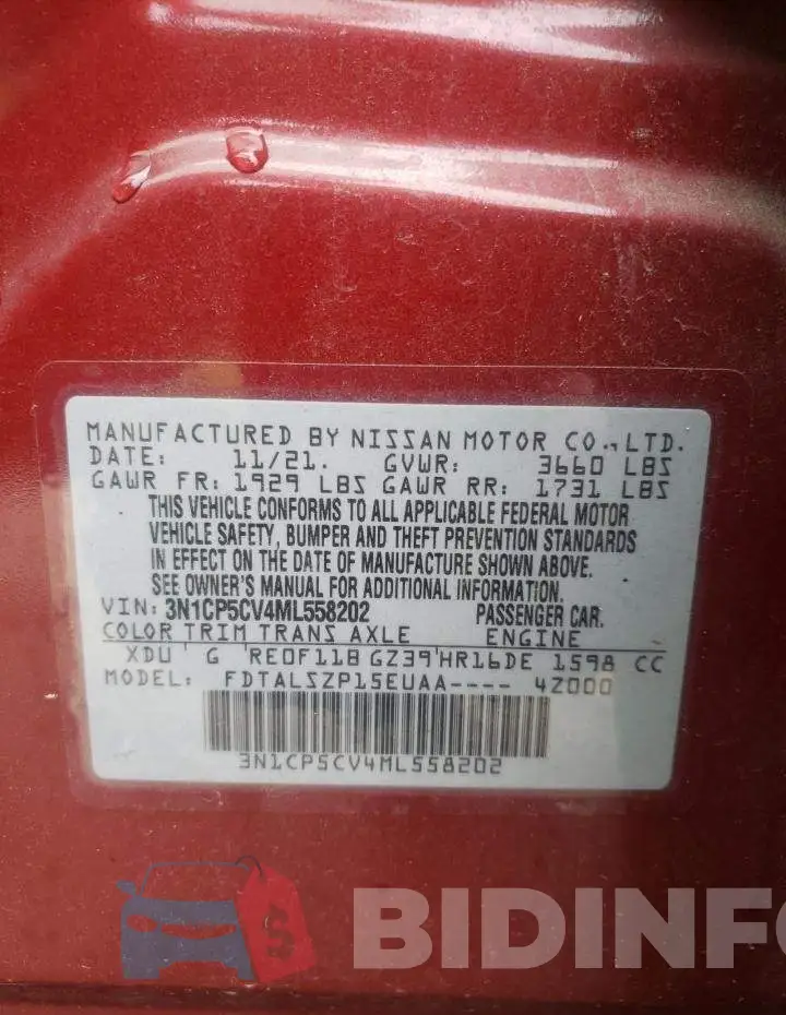 3N1CP5CV4ML558202 Photo# 12