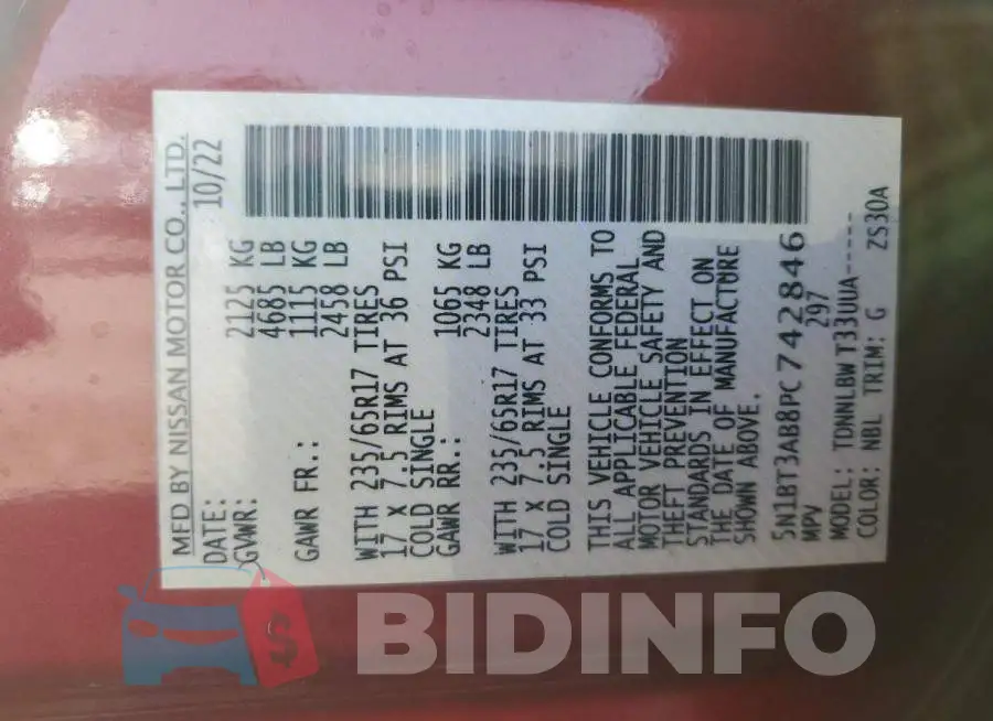 5N1BT3AB8PC742846 Photo# 12