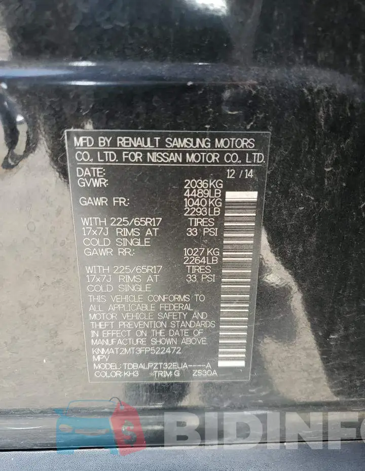 KNMAT2MT3FP522472 Photo# 12