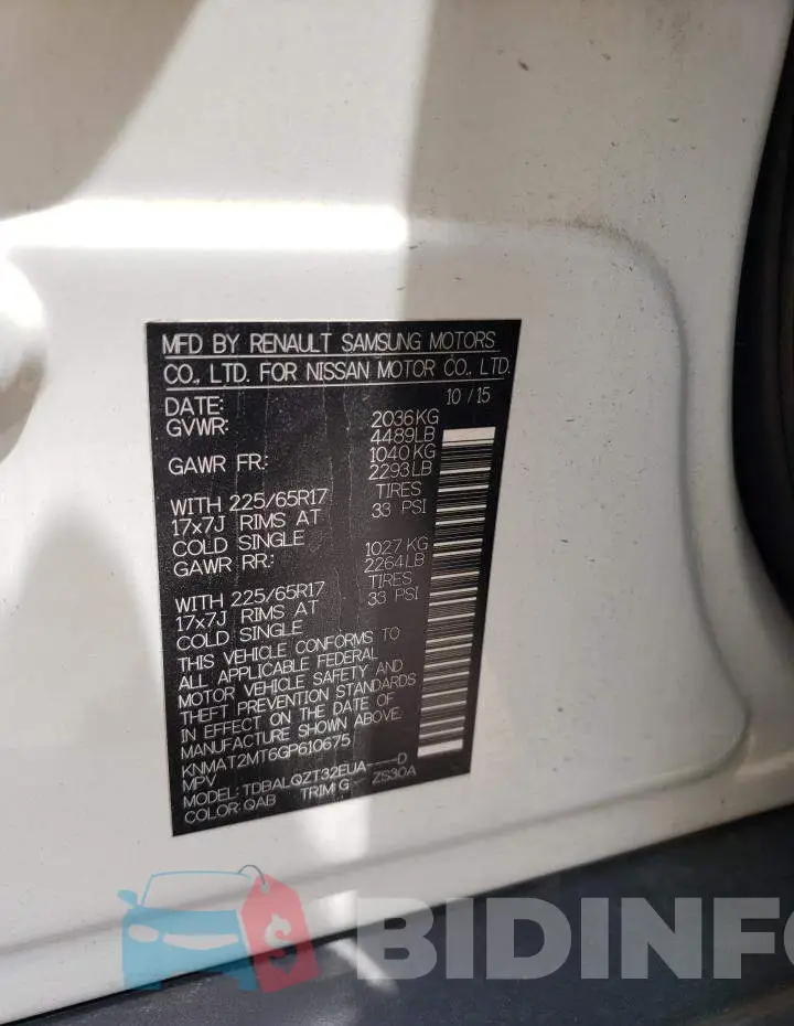 KNMAT2MT6GP610675 Photo# 14