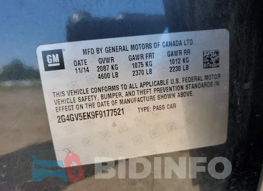 2G4GV5EK9F9177521 Photo# 12