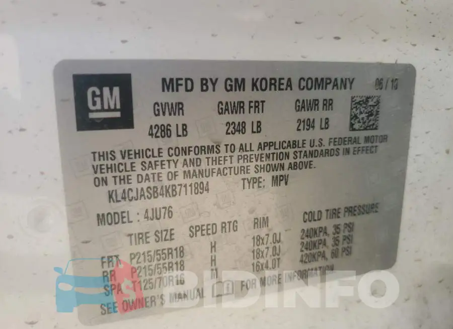 KL4CJASB4KB711894 Photo# 12