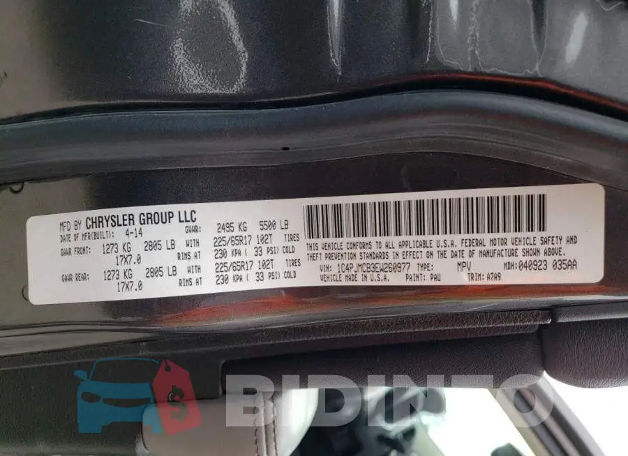 1C4PJMCB3EW260977 Photo# 13
