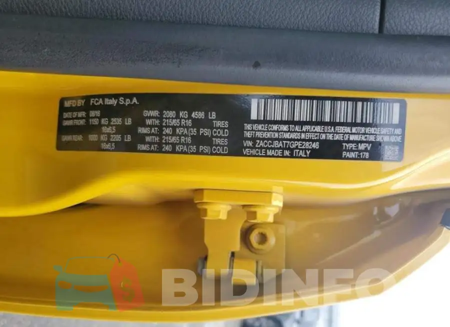 ZACCJBAT7GPE28246 Photo# 13