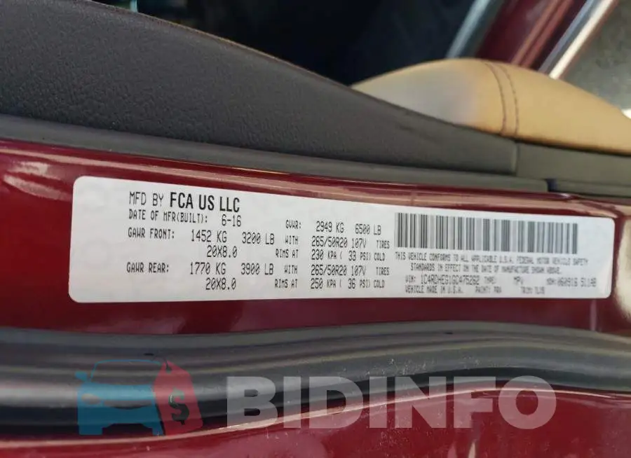 1C4RDHEG1GC475262 Photo# 13