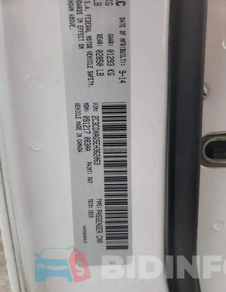 2C3CDXAG5EH362063 Photo# 12