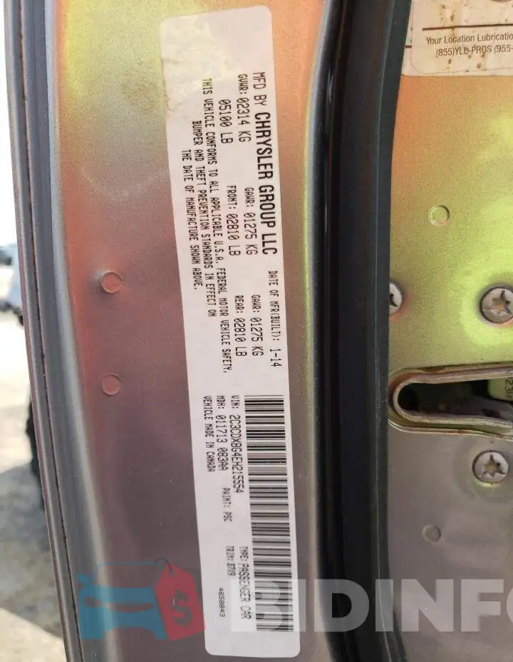 2C3CDXBG4EH215554 Photo# 12