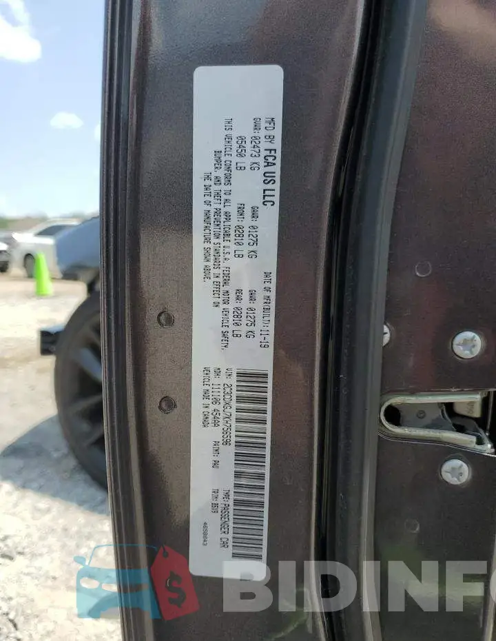 2C3CDXGJ7KH756596 Photo# 12