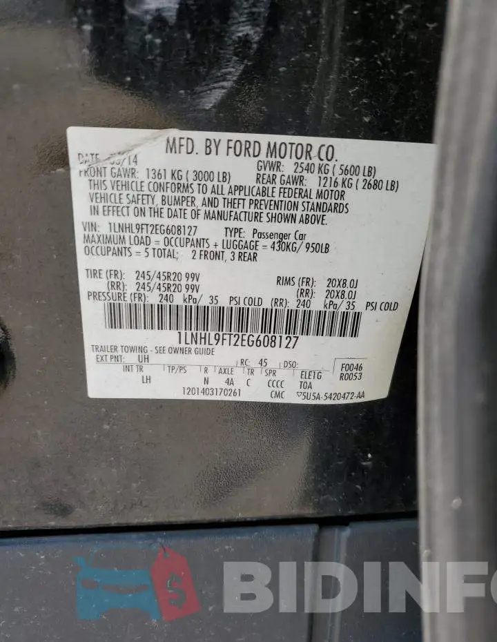 1LNHL9FT2EG608127 Photo# 13