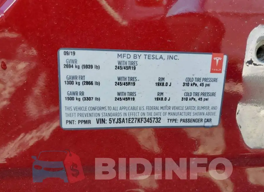 5YJSA1E27KF345732 Photo# 13