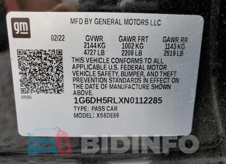 1G6DH5RLXN0112285 Photo# 12