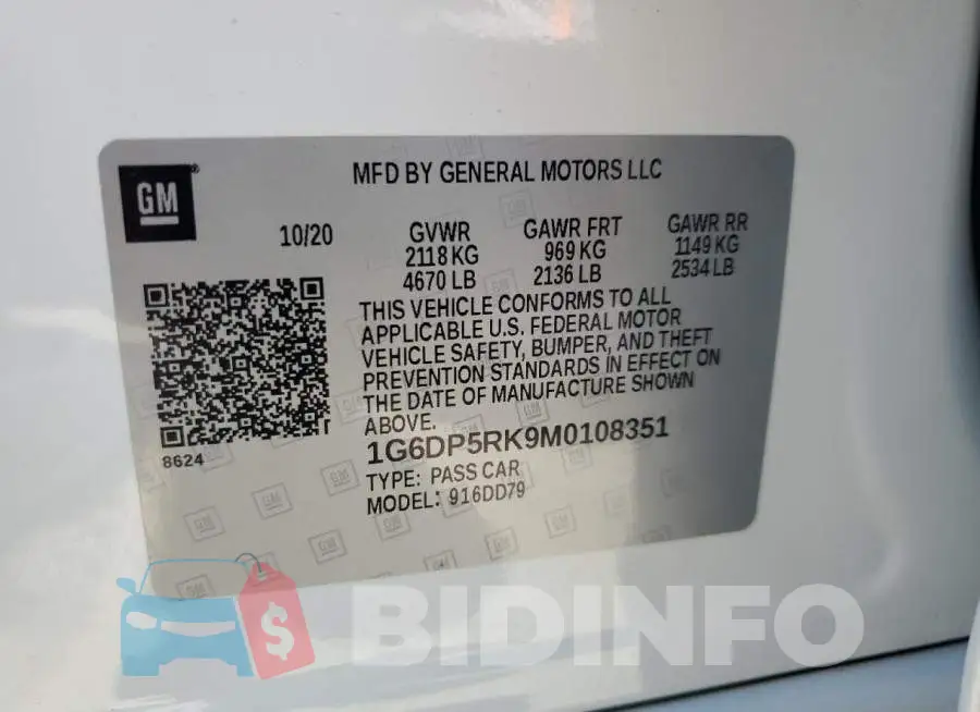 1G6DP5RK9M0108351 Photo# 12