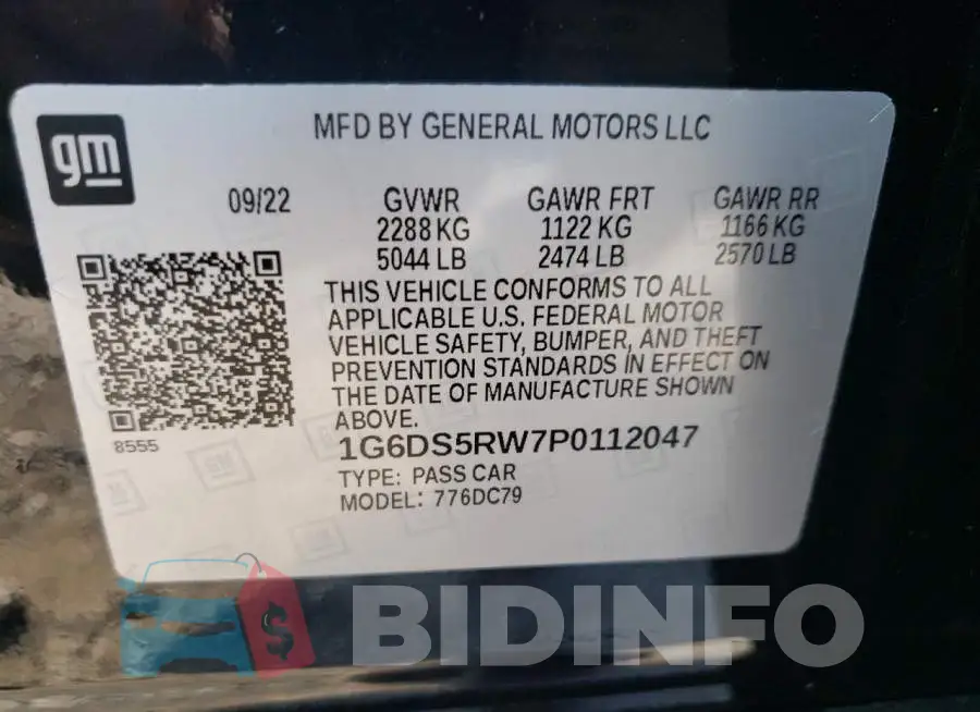 1G6DS5RW7P0112047 Photo# 12