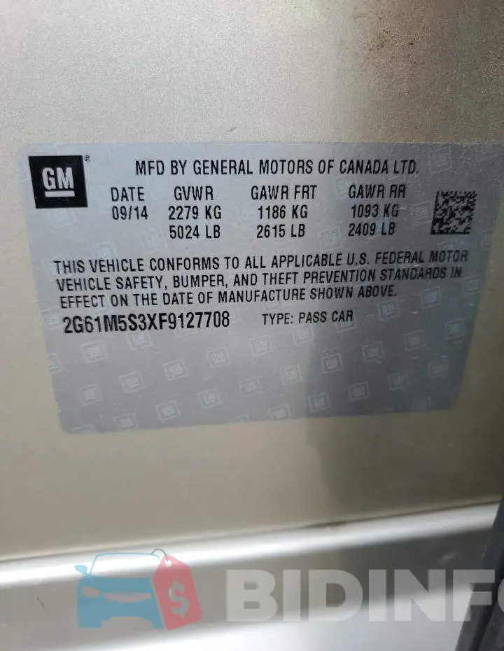 2G61M5S3XF9127708 Photo# 12