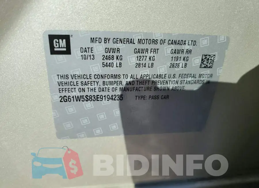 2G61W5S83E9194235 Photo# 12