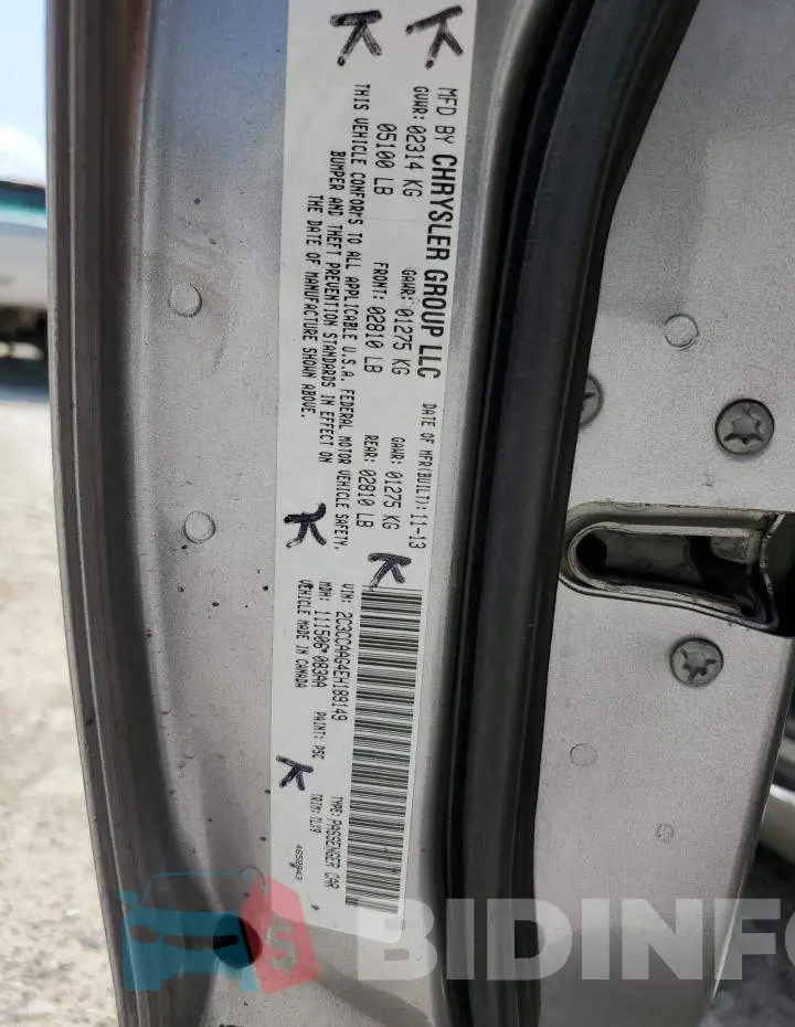 2C3CCAAG4EH189149 Photo# 13