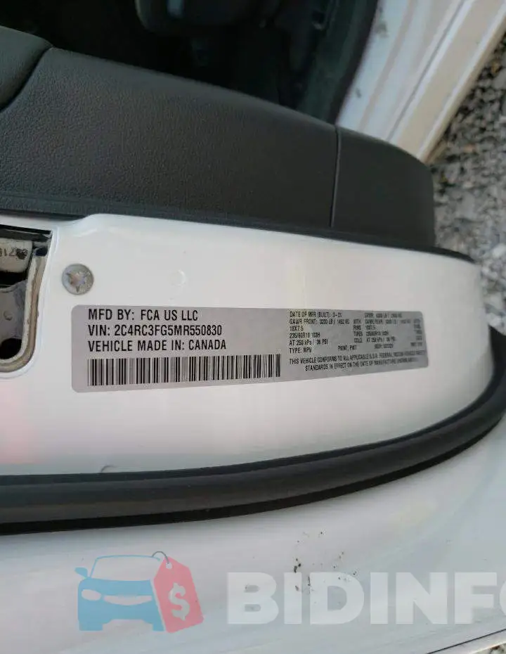 2C4RC3FG5MR550830 Photo# 13