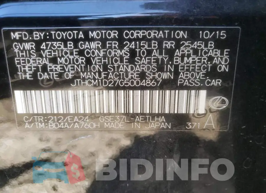 JTHCM1D27G5004867 Photo# 12