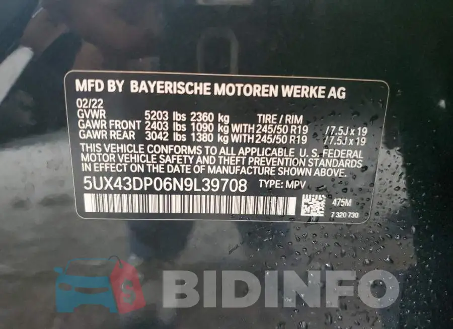 5UX43DP06N9L39708 Photo# 13