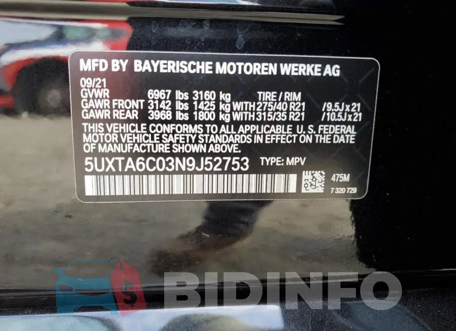 5UXTA6C03N9J52753 Photo# 13
