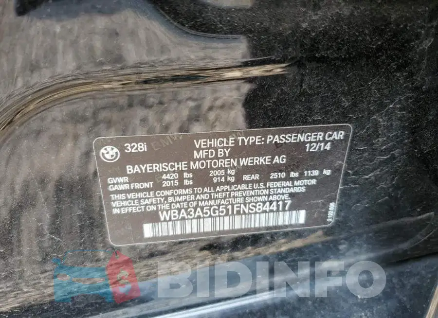 WBA3A5G51FNS84417 Photo# 12