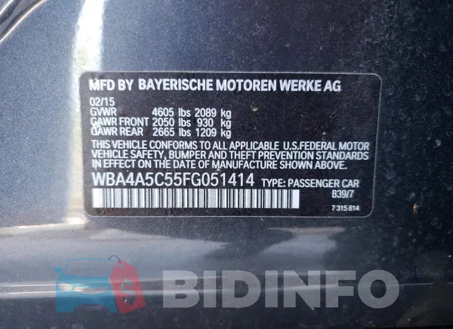 WBA4A5C55FG051414 Photo# 12