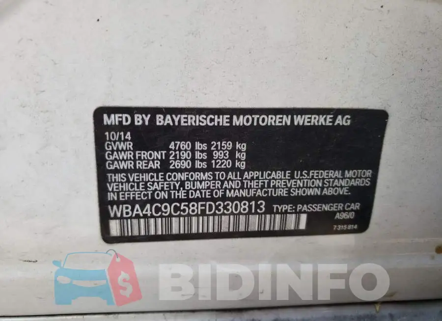 WBA4C9C58FD330813 Photo# 12