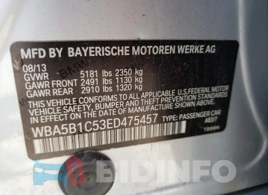 WBA5B1C53ED475457 Photo# 12