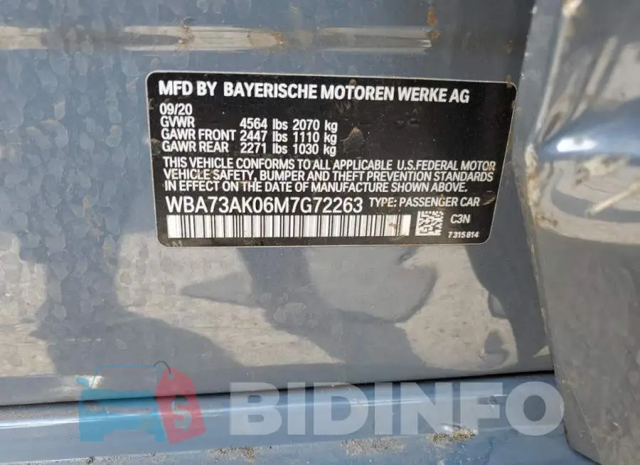 WBA73AK06M7G72263 Photo# 12