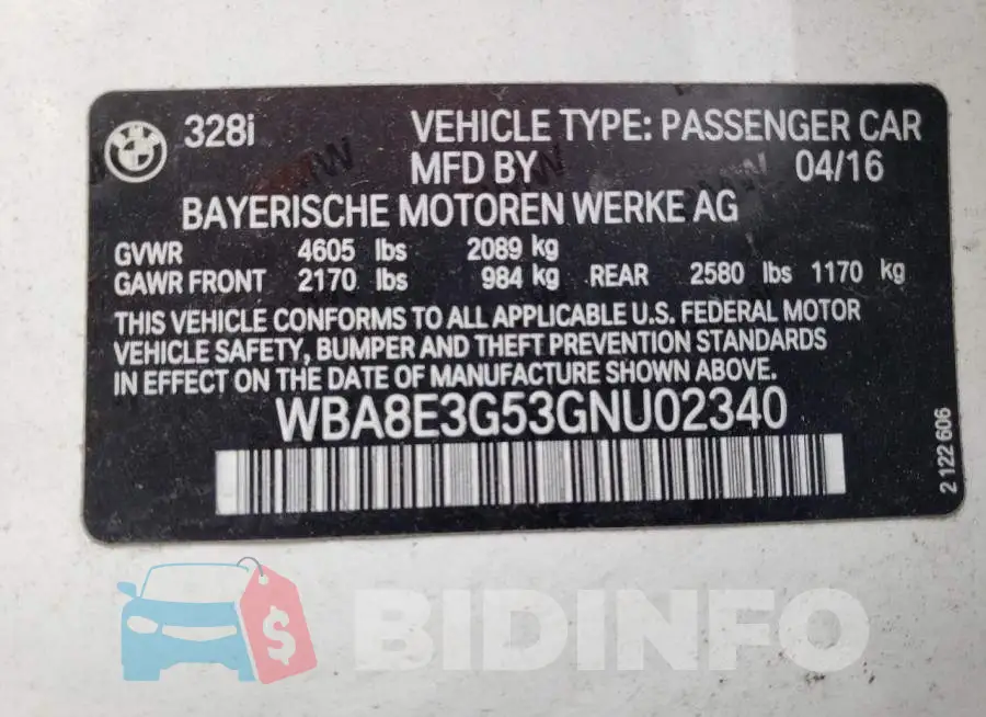 WBA8E3G53GNU02340 Photo# 12
