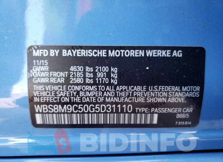 WBS8M9C50G5D31110 Photo# 12