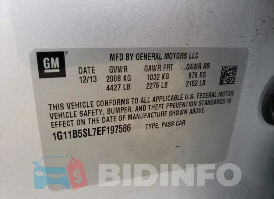 1G11B5SL7EF197586 Photo# 13