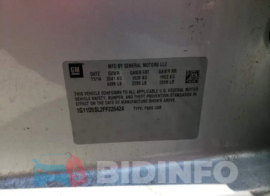 1G11D5SL2FF226424 Photo# 12