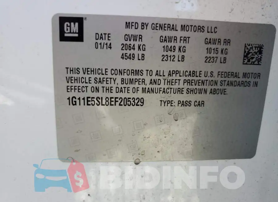 1G11E5SL8EF205329 Photo# 12