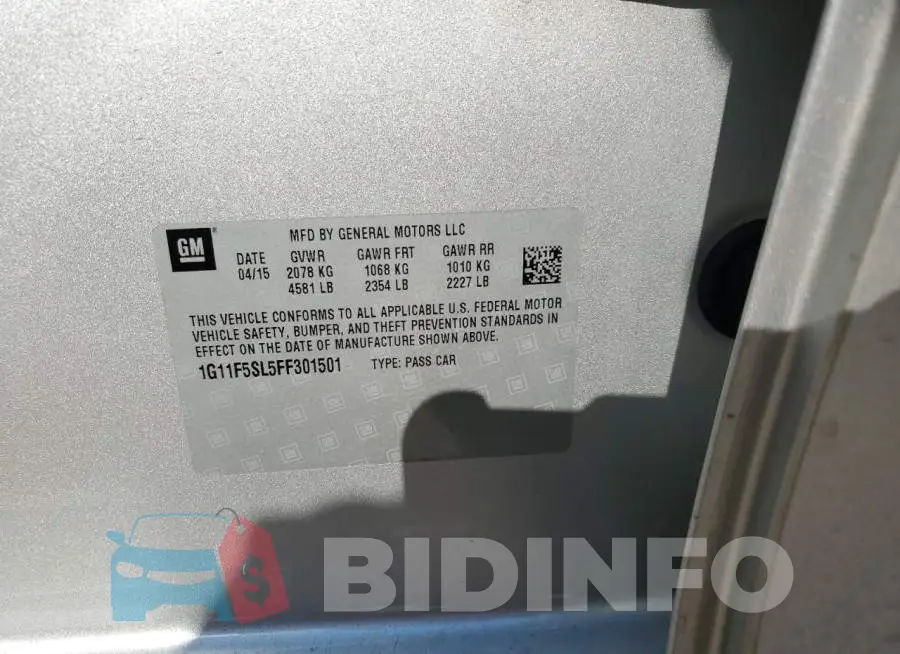 1G11F5SL5FF301501 Photo# 12