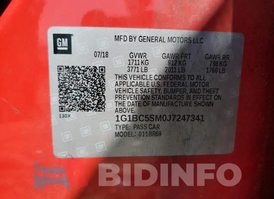 1G1BC5SM0J7247341 Photo# 12