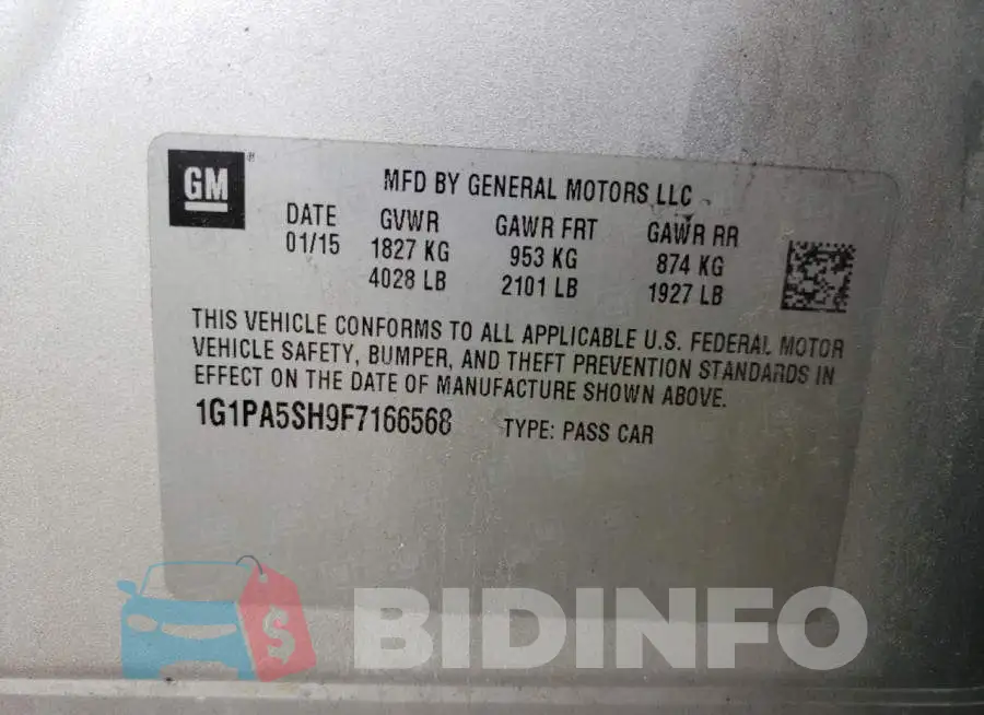 1G1PA5SH9F7166568 Photo# 12