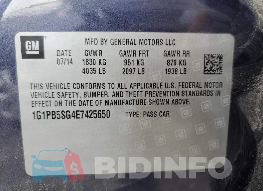 1G1PB5SG4E7425650 Photo# 12