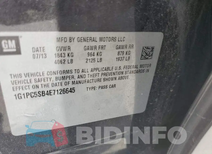 1G1PC5SB4E7126645 Photo# 13