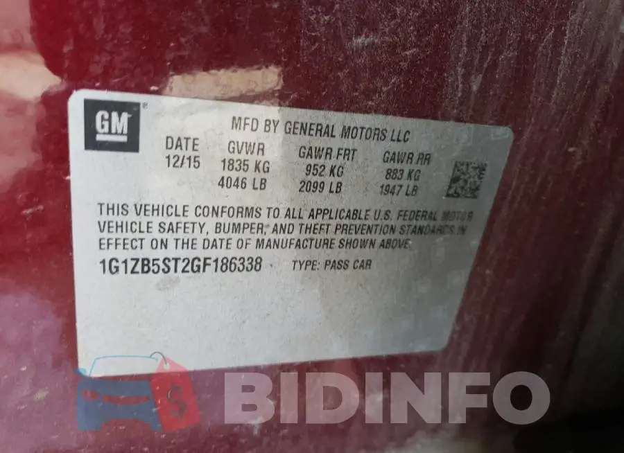 1G1ZB5ST2GF186338 Photo# 12