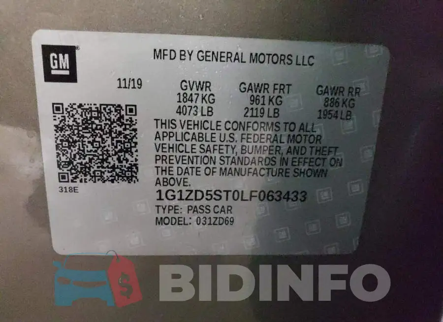 1G1ZD5ST0LF063433 Photo# 12