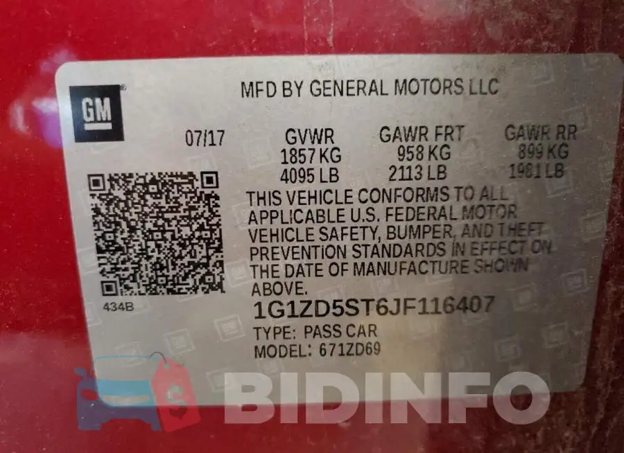 1G1ZD5ST6JF116407 Photo# 12