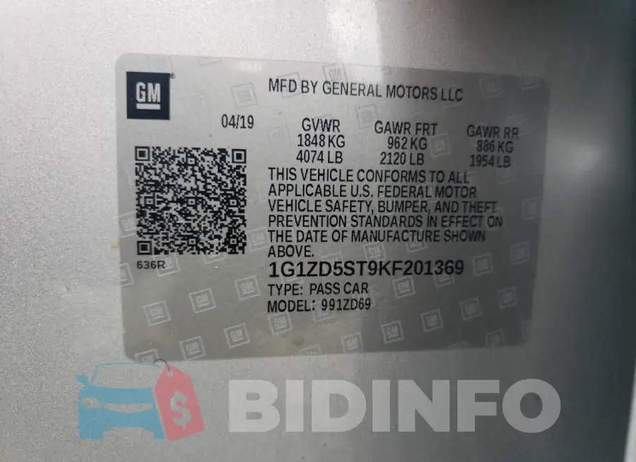 1G1ZD5ST9KF201369 Photo# 12