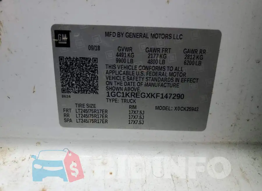 1GC1KREGXKF147290 Photo# 12